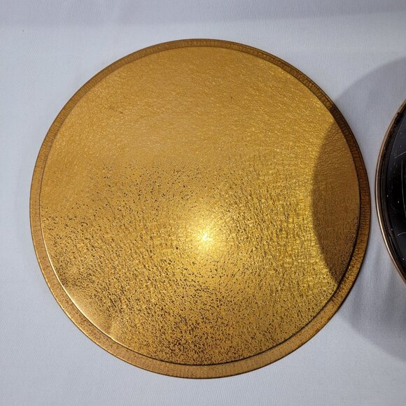 Metal Mid Century Round Cake Carry Case 1950s Atomic Design Carrier - Picture 3 of 3